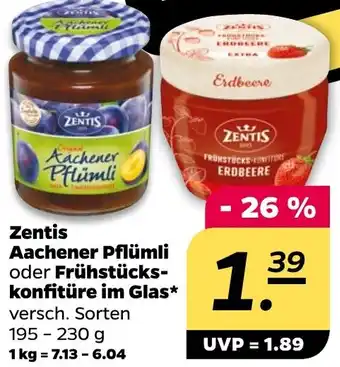 NETTO Zentis Aachener Pflümli oder Frühstückskonfitüre im Glas Angebot