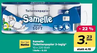 NETTO Samelle Toilettenpapier 3-lagig Angebot