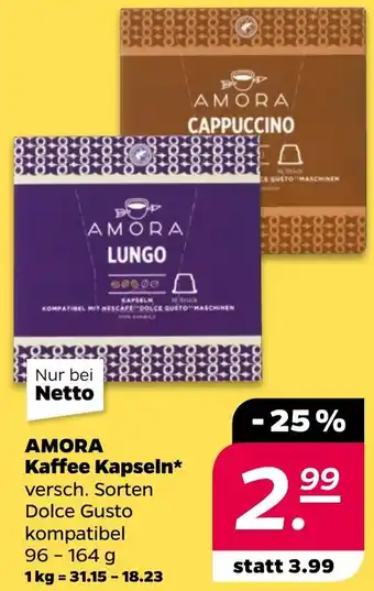 NETTO AMORA Kaffee Kapseln Angebot