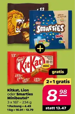 NETTO Nestle kitkat oder lion oder smarties minibeutel Angebot