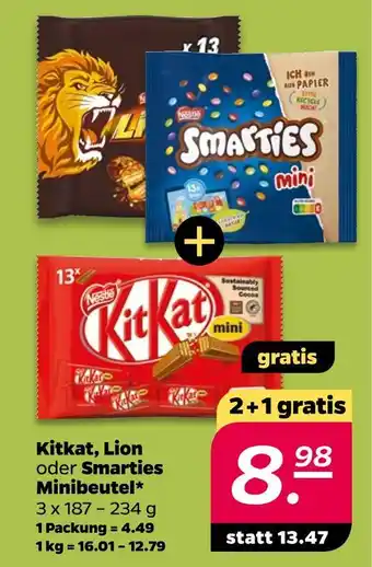 NETTO Nestle kitkat oder lion oder smarties minibeutel Angebot