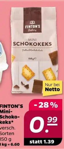 NETTO Finton's bakery mini schokokeks Angebot