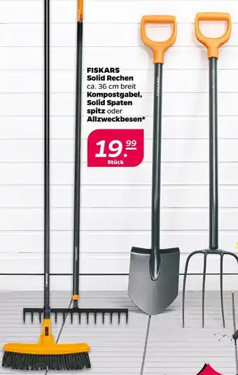 NETTO Fiskars solid rechen oder kompostgabel oder solid spaten spitz oder allzweckbesen Angebot