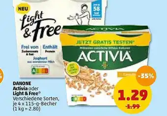 PENNY Danone Activia oder Light & Free Angebot