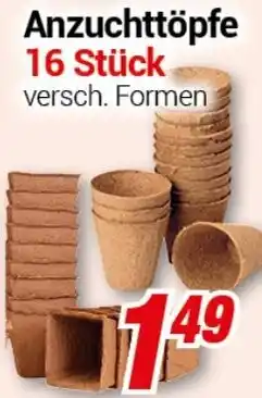 CENTERSHOP Anzuchttöpfe 16 Stück Angebot