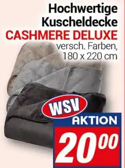 CENTERSHOP Hochwertige Kuscheldecke CASHMERE DELUXE Angebot