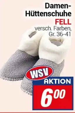 CENTERSHOP Damen- Hüttenschuhe FELL Angebot