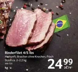 Selgros Rinderfilet 4/5 lbs Angebot