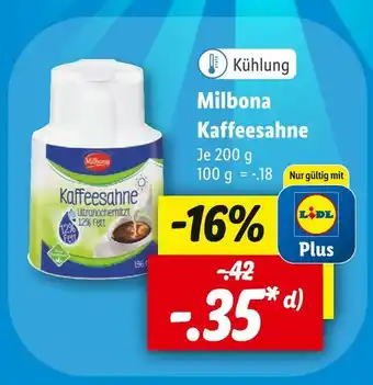 Lidl Milbona kaffeesahne Angebot