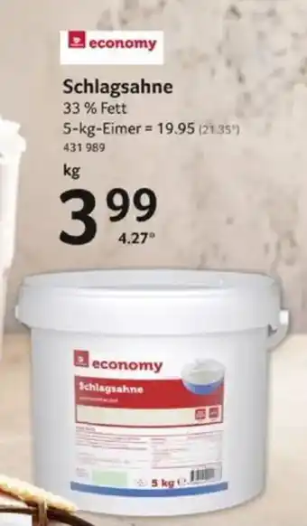 Selgros economy Schlagsahne Angebot