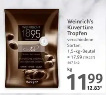 Selgros Weinrich's Kuvertüre Tropfen Angebot