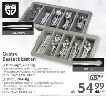 Selgros GRAWE Gastro- Besteckkästen ,,Berlin", 204-tlg. Angebot