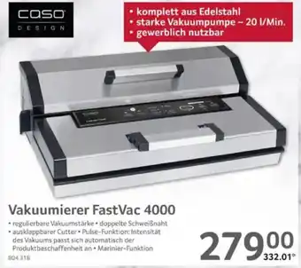 Selgros CASO DESIGN Vakuumierer FastVac 4000 Angebot