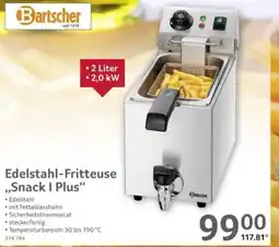 Selgros Bartscher Edelstahl-Fritteuse ,,Snack | Plus" Angebot