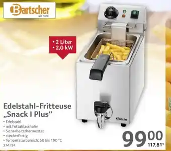 Selgros Bartscher Edelstahl-Fritteuse ,,Snack | Plus" Angebot