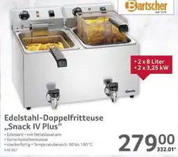 Selgros Bartscher Edelstahl-Doppelfritteuse ..Snack IV Plus" Angebot