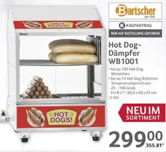 Selgros Bartscher Hot Dog- Dämpfer WB1001 Angebot