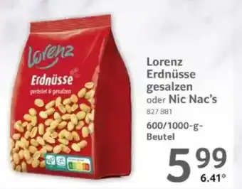 Selgros Lorenz Erdnüsse gesalzen oder Nic Nac's Angebot