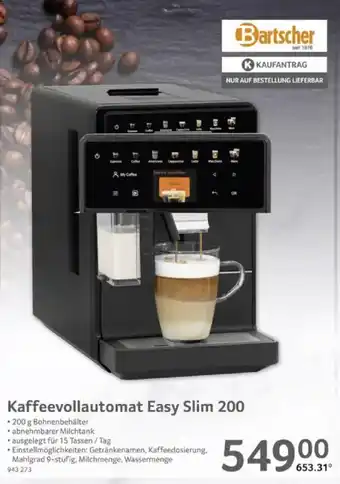 Selgros Bartscher Kaffeevollautomat Easy Slim 200 Angebot