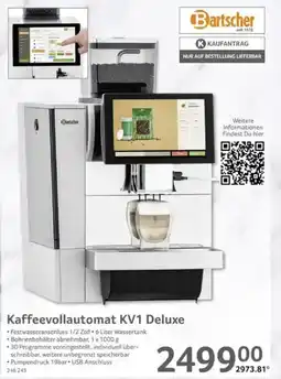 Selgros Bartscher Kaffeevollautomat KV1 Deluxe Angebot