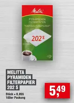 Handelshof Melitta pyramiden filterpapier 202 s Angebot