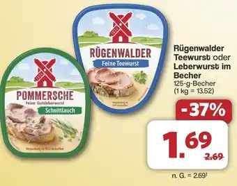 Famila Nord West Rügenwalder Teewurst oder Leberwurst im Becher Angebot