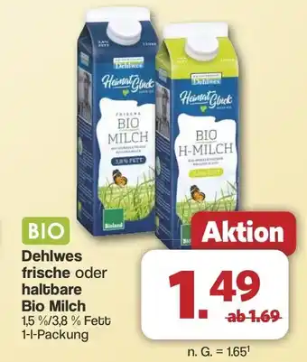 Famila Nord West Dehlwes frische oder haltbare Bio Milch Angebot