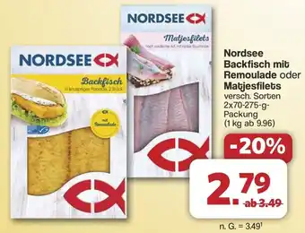 Famila Nord West Nordsee Backfisch mit Remoulade oder Matjesfilets Angebot