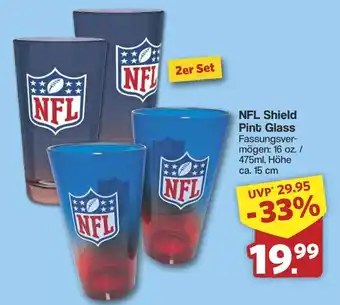 Famila Nord West NFL Shield Pint Glass Angebot