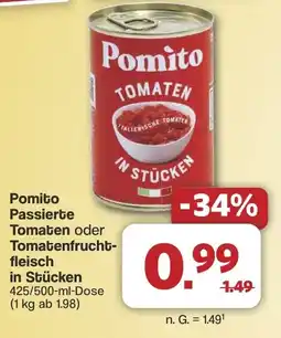 Famila Nord West Pomito Passierte Tomaten oder Tomatenfrucht- fleisch in Stücken Angebot