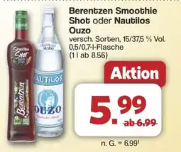 Famila Nord West Berentzen Smoothie Shot oder Nautilos Ouzo Angebot