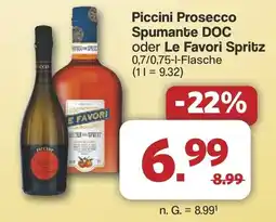 Famila Nord West Piccini Prosecco Spumante DOC oder Le Favori Spritz Angebot