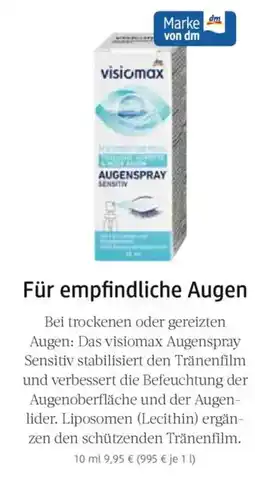 dm drogerie visiomax Für empfindliche Augen Angebot