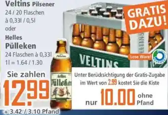 Klaas und Kock Veltins Pilsener oder Helles Pülleken Angebot