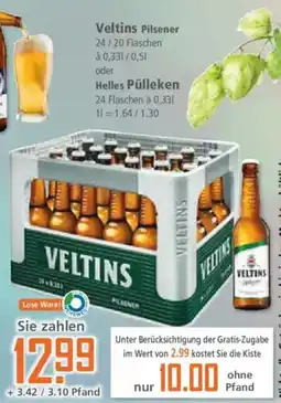 Klaas und Kock Veltins Pilsener oder Helles Pülleken Angebot