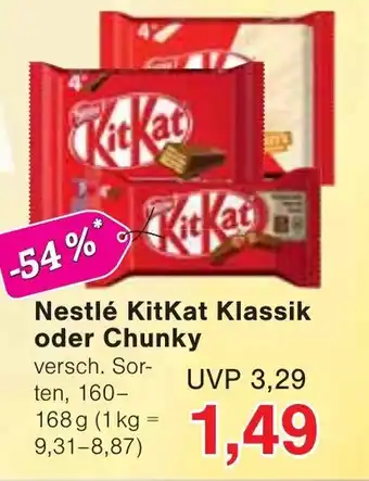 Wiglo Wunderland Nestlé KitKat Klassik oder Chunky Angebot