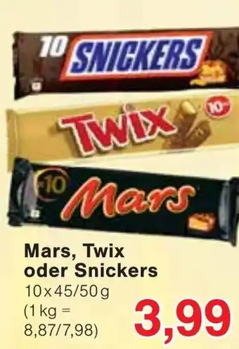 Wiglo Wunderland Mars, Twix oder Snickers Angebot