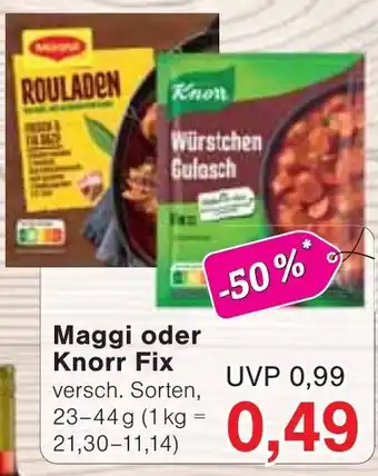 Wiglo Wunderland Maggi oder Knorr Fix Angebot