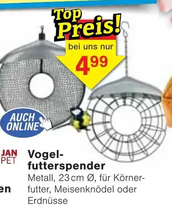 Wiglo Wunderland JAN PET Vogel- futterspender Angebot