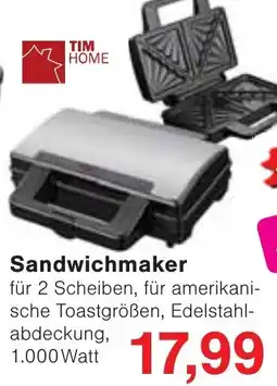 Wiglo Wunderland TIM HOME Sandwichmaker Angebot