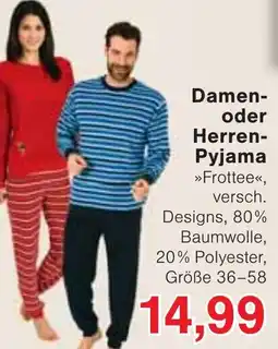 Wiglo Wunderland Damen- oder Herren- Pyjama Angebot