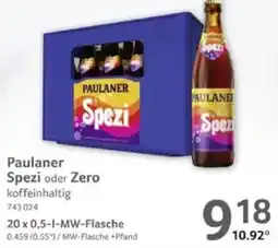 Selgros Paulaner Spezi oder Zero koffeinhaltig Angebot