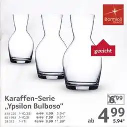 Selgros Bormioli Rocco Karaffen-Serie ,,Ypsilon Bulboso" Angebot