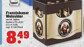 trinkgut Franziskaner Weissbier Angebot