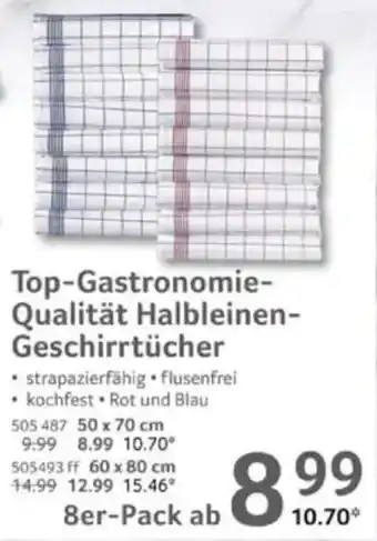 Selgros Top-Gastronomie- Qualität Halbleinen- Geschirrtücher Angebot