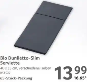 Selgros Bio Duniletto-Slim Serviette Angebot