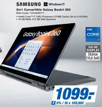 Expert SAMSUNG 2in1 Convertible Galaxy Book4 360 Angebot