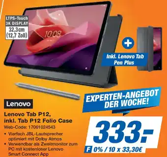 Expert Lenovo Tab P12, inkl. Tab P12 Folio Case Angebot