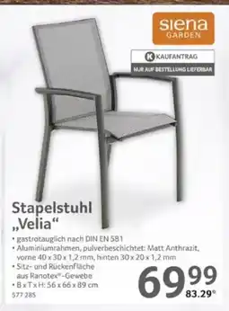 Selgros Siena GARDEN Stapelstuhl ,,Velia“ Angebot