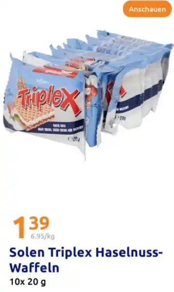 Action Solen Triplex Haselnuss Waffeln Angebot